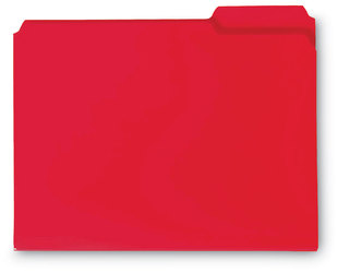 Smead™ Top Tab Poly Colored File Folders 1/3-Cut Tabs: Assorted, Letter Size, 0.75" Expansion, Red, 24/Box