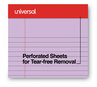 A Picture of product UNV-35854 Universal® Colored Perforated Ruled Writing Pads Narrow Rule, 50 Orchid 5 x 8 Sheets, Dozen