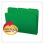 A Picture of product SMD-10502 Smead™ Top Tab Poly Colored File Folders 1/3-Cut Tabs: Assorted, Letter Size, 0.75" Expansion, Green, 24/Box