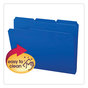 A Picture of product SMD-10503 Smead™ Top Tab Poly Colored File Folders 1/3-Cut Tabs: Assorted, Letter Size, 0.75" Expansion, Blue, 24/Box