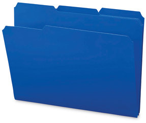 Smead™ Top Tab Poly Colored File Folders 1/3-Cut Tabs: Assorted, Letter Size, 0.75" Expansion, Blue, 24/Box