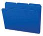 A Picture of product SMD-10503 Smead™ Top Tab Poly Colored File Folders 1/3-Cut Tabs: Assorted, Letter Size, 0.75" Expansion, Blue, 24/Box