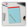A Picture of product UNV-35880 Universal® Colored Perforated Ruled Writing Pads Wide/Legal Rule, 50 Blue 8.5 x 11 Sheets, Dozen