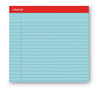 A Picture of product UNV-35880 Universal® Colored Perforated Ruled Writing Pads Wide/Legal Rule, 50 Blue 8.5 x 11 Sheets, Dozen