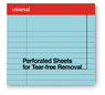 A Picture of product UNV-35880 Universal® Colored Perforated Ruled Writing Pads Wide/Legal Rule, 50 Blue 8.5 x 11 Sheets, Dozen
