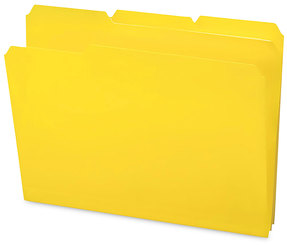 Smead™ Top Tab Poly Colored File Folders 1/3-Cut Tabs: Assorted, Letter Size, 0.75" Expansion, Yellow, 24/Box