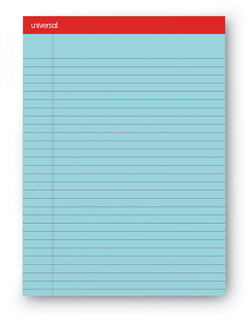 Universal® Colored Perforated Ruled Writing Pads Wide/Legal Rule, 50 Blue 8.5 x 11 Sheets, Dozen