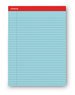 A Picture of product UNV-35880 Universal® Colored Perforated Ruled Writing Pads Wide/Legal Rule, 50 Blue 8.5 x 11 Sheets, Dozen