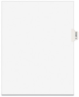 Avery® Legal Index Divider, Exhibit Alpha Letter, Style Avery-Style Preprinted Side Tab 26-Tab, D, 11 x 8.5, White, 25/Pack, (1374)