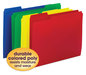 A Picture of product SMD-10505 Smead™ Top Tab Poly Colored File Folders 1/3-Cut Tabs: Assorted, Letter Size, 0.75" Expansion, Colors,12/Pack