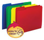 A Picture of product SMD-10505 Smead™ Top Tab Poly Colored File Folders 1/3-Cut Tabs: Assorted, Letter Size, 0.75" Expansion, Colors,12/Pack