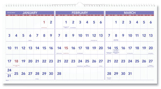 AT-A-GLANCE® Deluxe Three-Month Reference Wall Calendar Horizontal Orientation, 24 x 12, White Sheets, 15-Month (Dec-Feb): 2023 to 2025