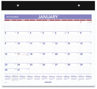 AT-A-GLANCE® Repositionable Wall Calendar 15 x 12, White/Blue/Red Sheets, 12-Month (Jan to Dec): 2024