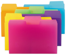 Smead™ SuperTab® Top Tab File Folders 1/3-Cut Tabs: Assorted, Letter Size, 0.75" Expansion, Polypropylene, 18/Pack