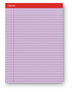 A Picture of product UNV-35884 Universal® Colored Perforated Ruled Writing Pads Wide/Legal Rule, 50 Orchid 8.5 x 11 Sheets, Dozen