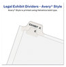 A Picture of product AVE-01378 Avery® Legal Index Divider, Exhibit Alpha Letter, Style Avery-Style Preprinted Side Tab 26-Tab, H, 11 x 8.5, White, 25/Pack, (1378)