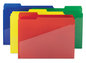 A Picture of product SMD-10541 Smead™ Poly Colored File Folders With Slash Pocket 1/3-Cut Tabs: Assorted, Letter Size, 0.75" Expansion, Colors, 12/Pack