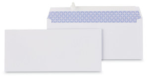 Universal® Peel Seal Strip Business Envelope Security Tint #10, Square Flap, Self-Adhesive Closure, 4.13 x 9.5, White, 100/Box