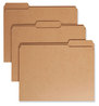 A Picture of product SMD-10734 Smead™ Heavyweight Kraft File Folder 1/3-Cut Tabs: Assorted, Letter Size, 0.75" Expansion, 11-pt Brown, 100/Box