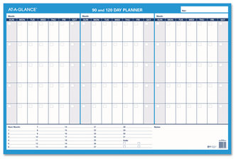 AT-A-GLANCE® 90/120-Day Undated Horizontal Erasable Wall Planner 36 x 24, White/Blue Sheets,