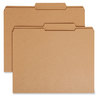 A Picture of product SMD-10776 Smead™ Guide Height Reinforced Heavyweight Kraft File Folder 2/5-Cut Tabs: Right of Center, Letter, 0.75" Expansion, Brown, 100/Box