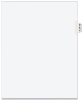 Avery® Legal Index Divider, Exhibit Alpha Letter, Style Avery-Style Preprinted Side Tab 26-Tab, W, 11 x 8.5, White, 25/Pack, (1393)