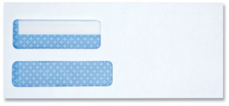 Universal® Double Window Business Envelope #10, Square Flap, Gummed Closure, 4.13 x 9.5, White, 500/Box