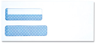 Universal® Double Window Business Envelope #10, Square Flap, Self-Adhesive Closure, 4.13 x 9.5, White, 500/Box