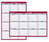 A Picture of product AAG-PM2628 AT-A-GLANCE® Reversible Vertical/Horizontal Wet-Erase Yearly Wall Planner Erasable 24 x 36, White/Blue/Red Sheets, 12-Month (Jan to Dec): 2024