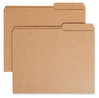 A Picture of product SMD-10786 Smead™ Guide Height Reinforced Heavyweight Kraft File Folder 2/5-Cut Tabs: Right of Center, Letter, 0.75" Expansion, Brown, 100/Box