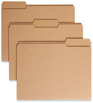 Smead™ Heavyweight Kraft File Folder 1/3-Cut Tabs: Assorted, Letter Size, 0.75" Expansion, 17-pt Brown, 50/Box