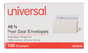 A Picture of product UNV-36106 Universal® Peel Seal Strip Business Envelope Security Tint #6 3/4, Square Flap, Self-Adhesive Closure, 3.63 x 6.5, White, 100/Box