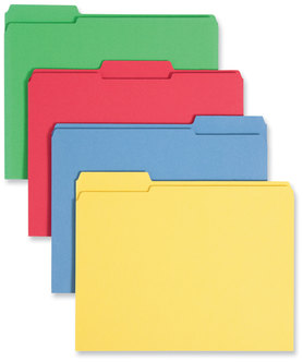 Smead™ Reinforced Top Tab Colored File Folders 1/3-Cut Tabs: Assorted, Letter Size, 0.75" Expansion, Colors, 12/Pack