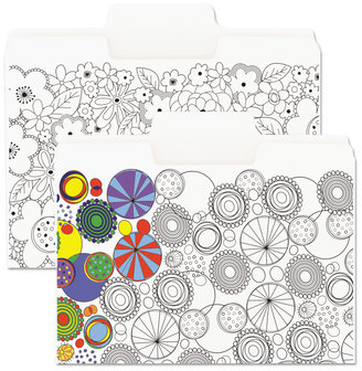 Smead™ SuperTab® Coloring File Folders 1/3-Cut Tabs: Assorted, Letter Size, 0.75" Expansion, White, 6/Pack