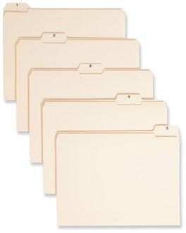 Smead™ Indexed File Folder Sets 1/5-Cut Prelabeled Tabs: 1 to 31, Letter Size, 0.75" Expansion, Manila, 31/Set