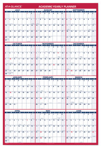 AT-A-GLANCE® Academic Erasable Reversible Extra Large Wall Calendar 48 x 32, White/Blue/Red, 12 Month (July to June): 2023 2024