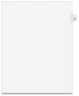 Avery® Preprinted Legal Exhibit Index Tab Dividers with Black and White Tabs Side Style, 26-Tab, D, 11 x 8.5, 25/Pack, (1404)