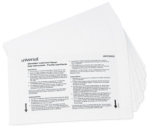 Universal® Shredder Lubricant Sheets 5.5 x 2.8, 24 Sheets/Pack