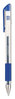 A Picture of product UNV-39511 Universal™ Comfort Grip® Gel Stick Roller Ball Pen Medium 0.7 mm, Blue Ink, Clear/Blue Barrel, Dozen