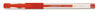A Picture of product UNV-39512 Universal™ Comfort Grip® Gel Stick Roller Ball Pen Medium 0.7 mm, Red Ink, Clear/Red Barrel, Dozen