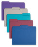 A Picture of product SMD-11948 Smead™ Colored File Folders 1/3-Cut Tabs: Assorted, Letter Size, 0.75" Expansion, Assorted: Gray/Maroon/Navy/Purple/Teal, 100/Box