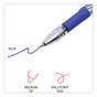 A Picture of product UNV-39621 Universal™ Gel Stick Pen Medium 0.7 mm, Blue Ink, Silver/Blue Barrel, Dozen