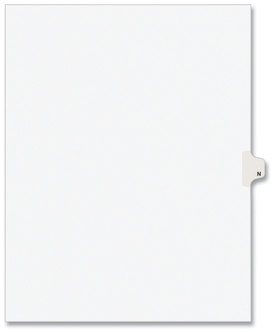 Avery® Preprinted Style Legal Dividers Exhibit Side Tab Index 26-Tab, N, 11 x 8.5, White, 25/Pack, (1414)