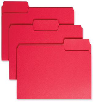 Smead™ SuperTab® Colored File Folders 1/3-Cut Tabs: Assorted, Letter Size, 0.75" Expansion, 11-pt Stock, Red, 100/Box