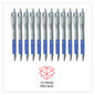 A Picture of product UNV-39711 Universal™ Comfort Grip® Retractable Gel Ink Roller Ball Pen Medium 0.7 mm, Blue Gray/Blue/Silver Barrel, Dozen