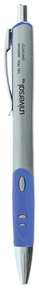 Universal™ Comfort Grip® Retractable Gel Ink Roller Ball Pen Medium 0.7 mm, Blue Gray/Blue/Silver Barrel, Dozen