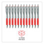 A Picture of product UNV-39712 Universal™ Comfort Grip® Retractable Gel Ink Roller Ball Pen Medium 0.7 mm, Red Gray/Red/Silver Barrel, Dozen