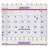 A Picture of product AAG-PMLF1128 AT-A-GLANCE® Move-A-Page Three-Month Wall Calendar 12 x 27, White/Red/Blue Sheets, 15-Month (Dec to Feb): 2023 2025