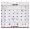 A Picture of product AAG-PMLF1128 AT-A-GLANCE® Move-A-Page Three-Month Wall Calendar 12 x 27, White/Red/Blue Sheets, 15-Month: Dec 2024 to Feb 2026