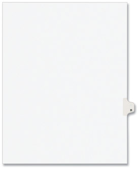 Avery® Preprinted Style Legal Dividers Exhibit Side Tab Index 26-Tab, R, 11 x 8.5, White, 25/Pack, (1418)